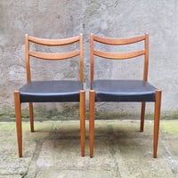 Image 4 of Paire de chaises de style scandinave en bois et skaï