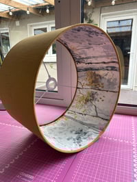Image 1 of Double Sided Ochre Linen Silver Birch Shadow Shade 40cm