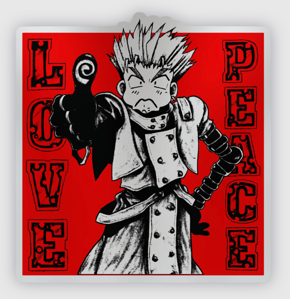 Image of TRIGUN - LOVE AND PEACE - STICKER