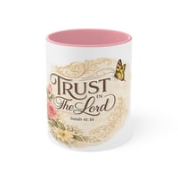 Image 1 of Trust in The Lord Accent Mug — Inspirational Christian Coffee Cup