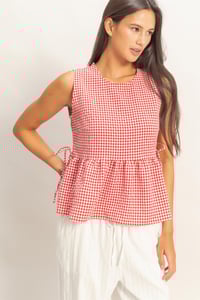 Image 3 of Gingham Peplum top - More colors 