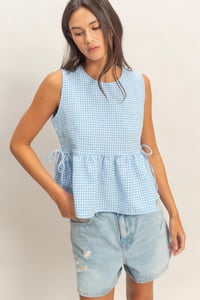 Image 8 of Gingham Peplum top - More colors 