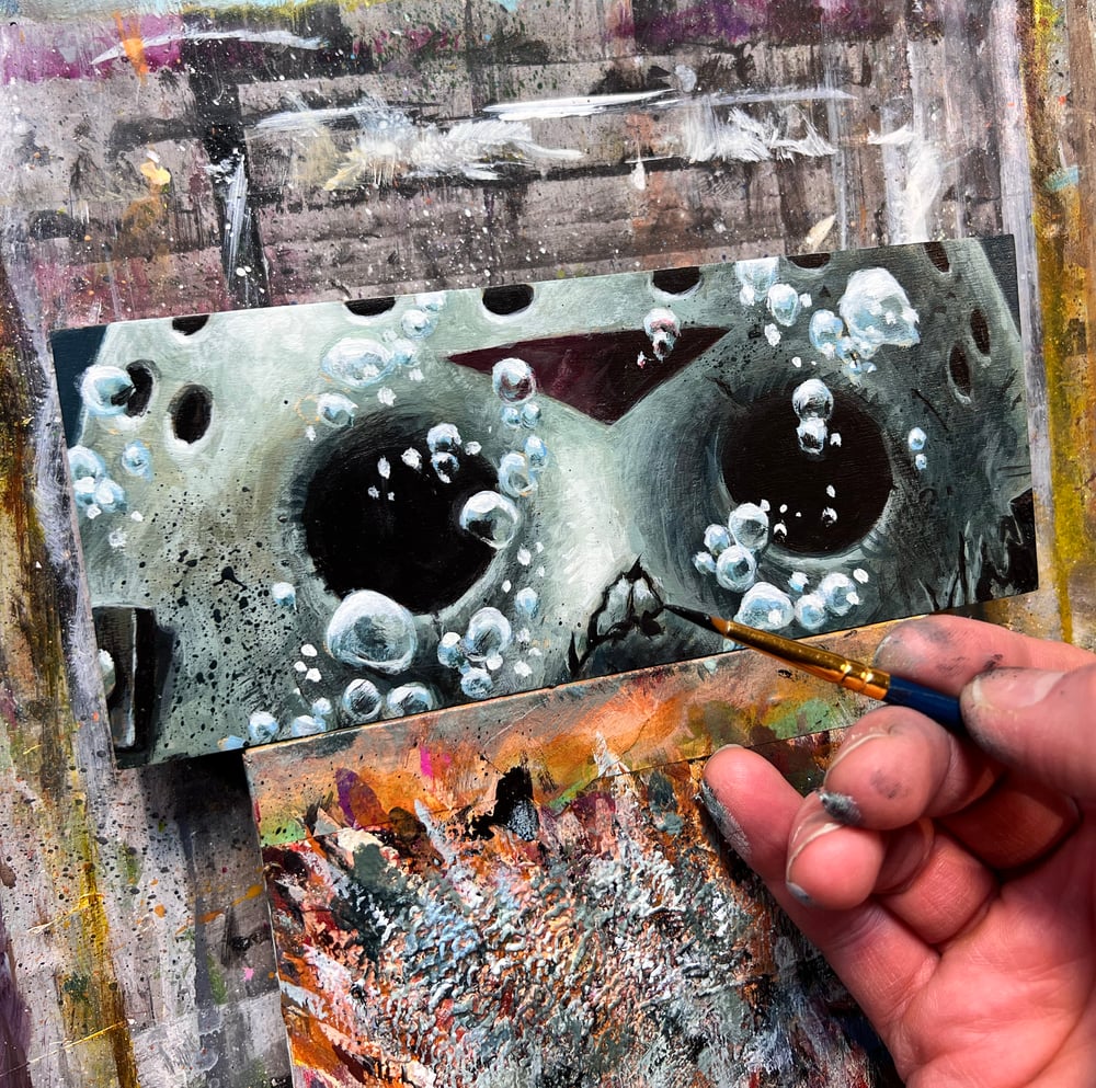 "New Blood" - 6.75" x 2.75" original acrylic painting