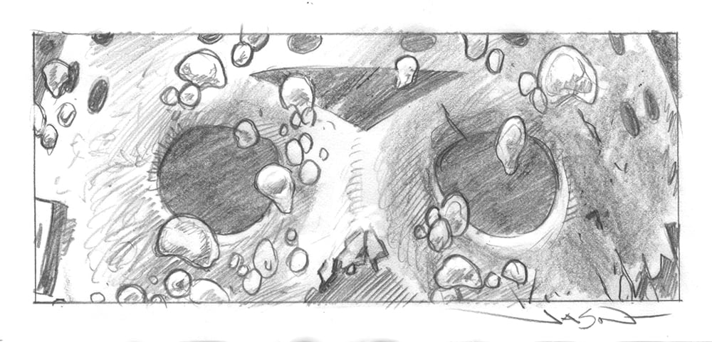 "New Blood" - 6.75" x 2.75" original pencil drawing
