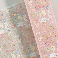 Image 1 of Pink Bear Trio Stickers
