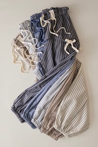 Image 1 of Harem Detail Stripe Textured Woven Pants