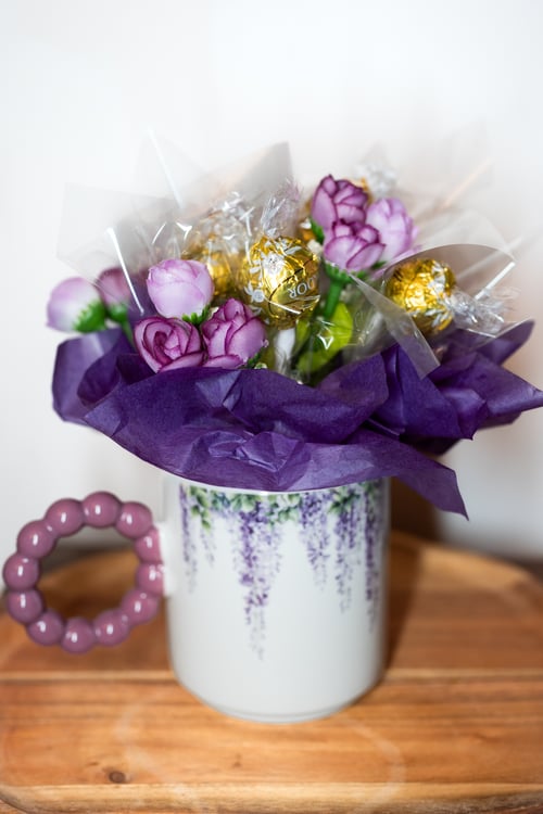 Image of Candy & Floral Mug Bouquet
