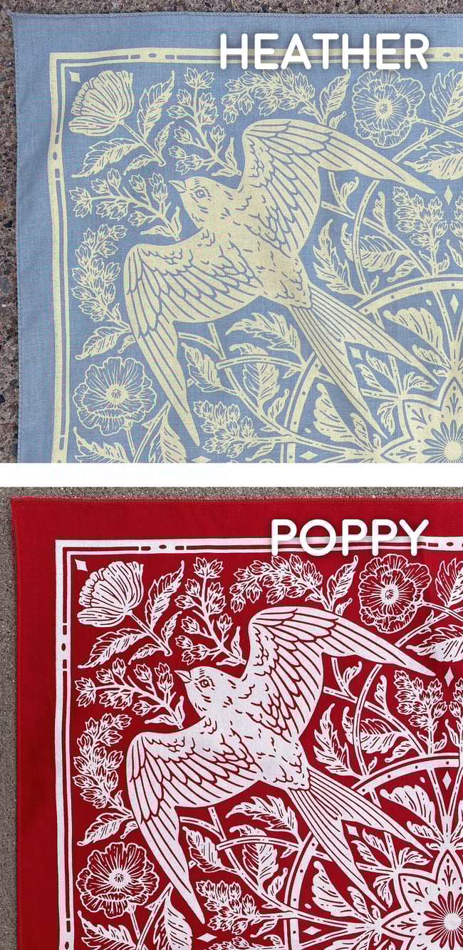 Barn Swallow Bandanas - Espresso, Fawn, Heather, Poppy