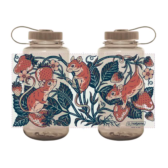 Strawberry Mice Nalgene Bottle - Seafoam & Cotton