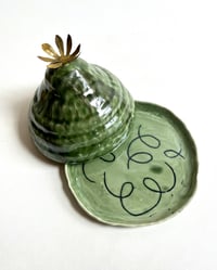 Image 1 of Jade Butter Cloche with Brass Crocus Topper
