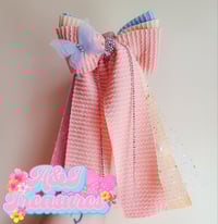 Peach spring bow