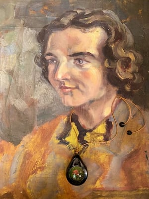 Image of pocket watch diorama -in the garden