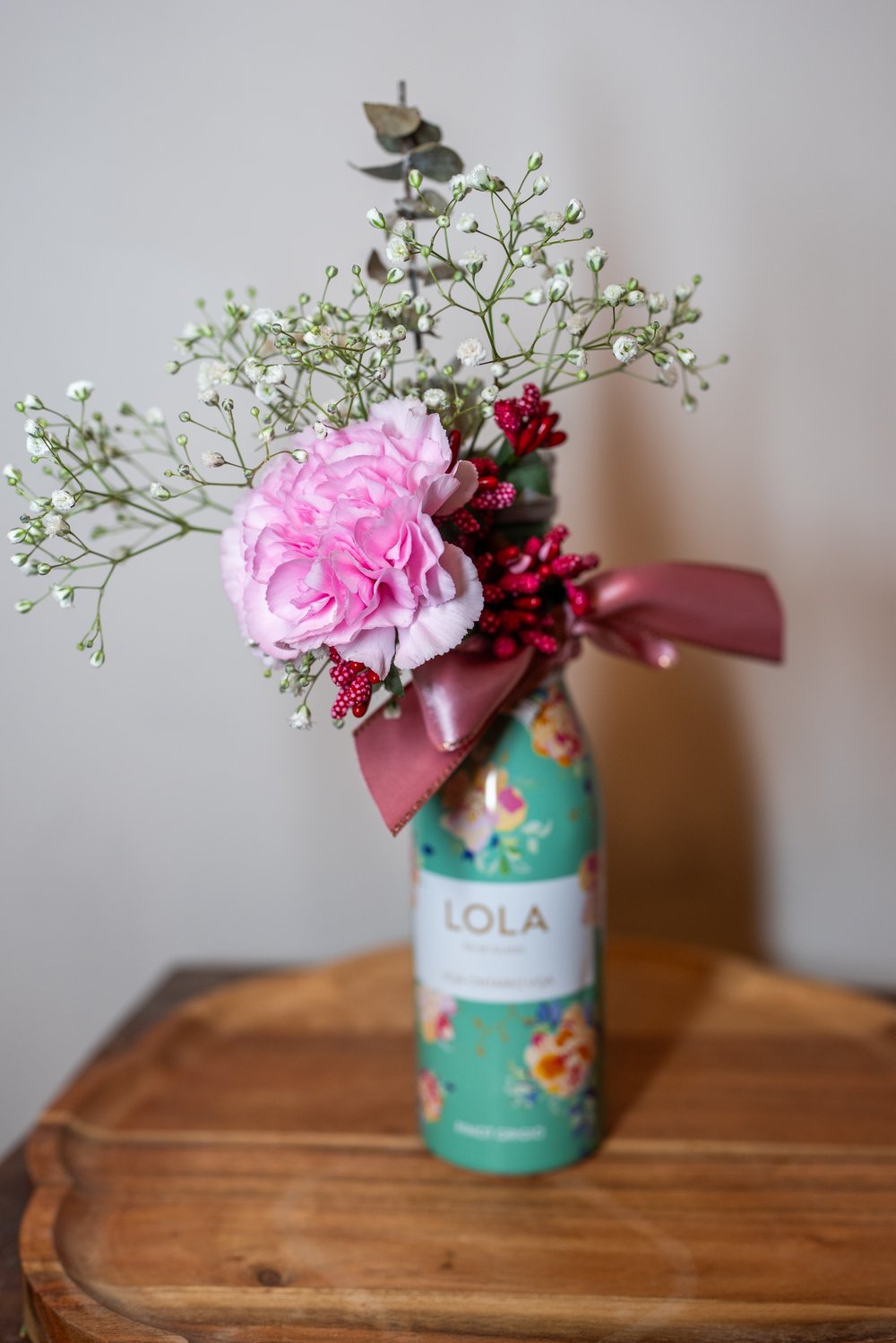 Image of Small Wine & Flower Gift