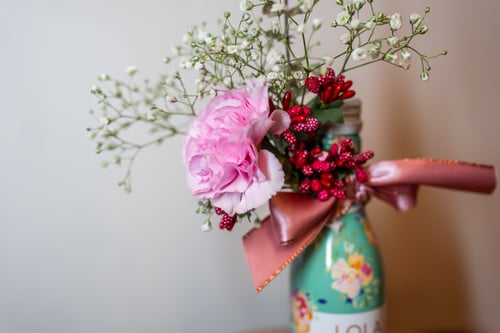 Image of Small Wine & Flower Gift