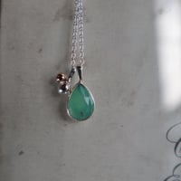 Image 1 of Gemstone charm necklace - chrysoprase 
