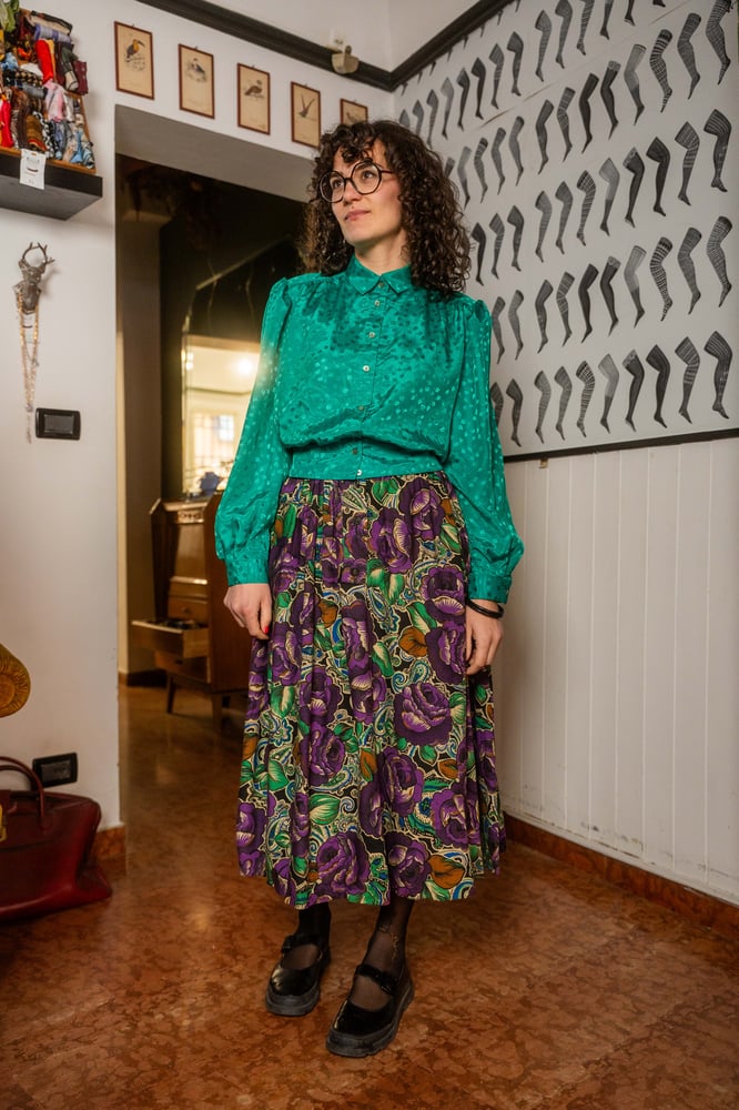 Image of Camicia verde foglioline