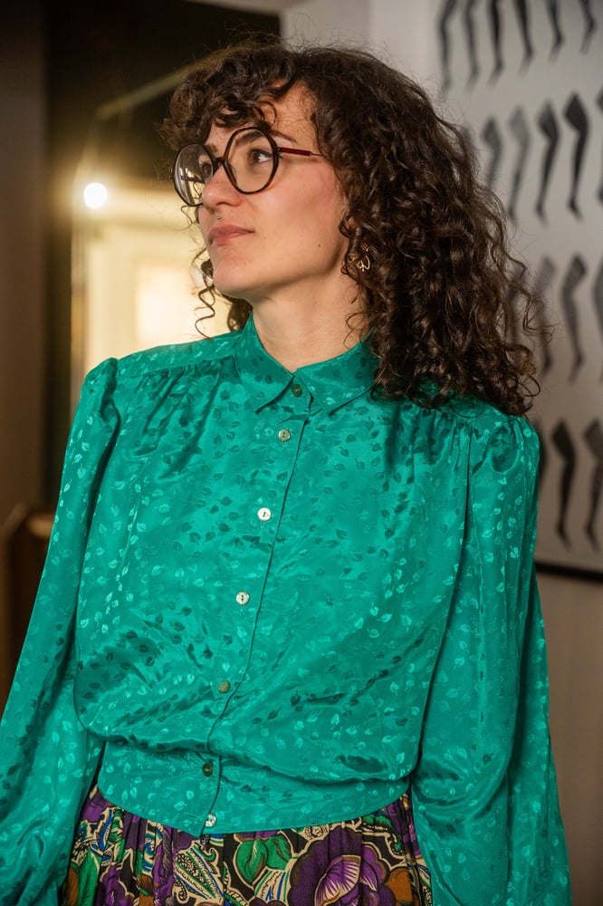 Image of Camicia verde foglioline