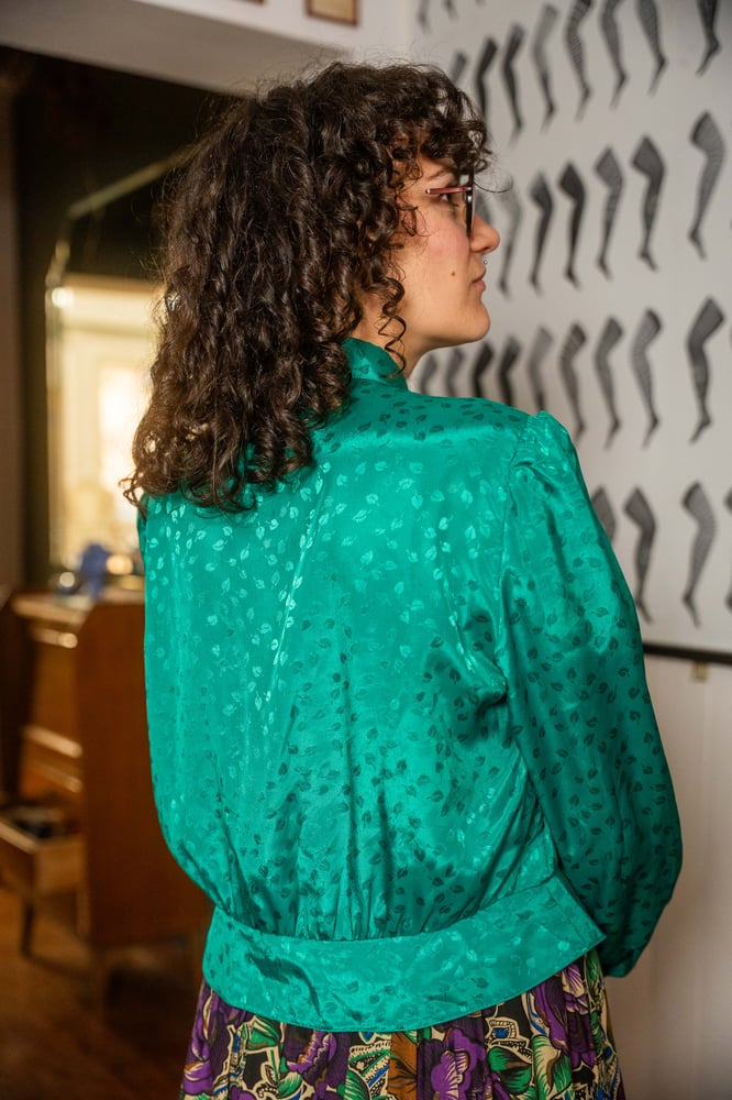 Image of Camicia verde foglioline