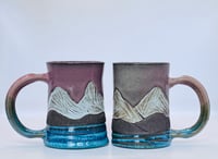 Image 1 of Peach Skies Mountain Mugs