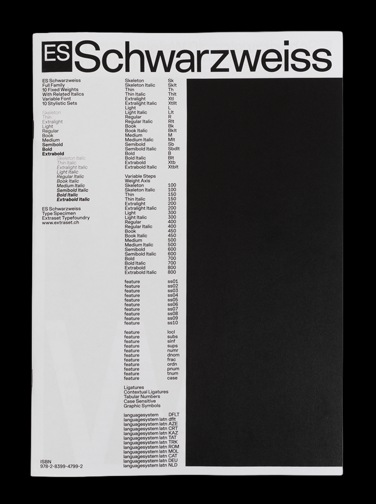 ES Schwarzweiss Specimen