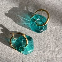 Turquoise Glass Earrings 