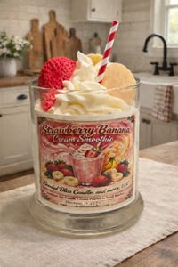 Strawberry Banana Cream smoothie Candle