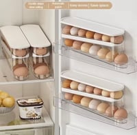 Image 1 of Rolling Fridge Egg Storage Box – Space-Saving Organizer