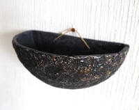 Image 1 of Wall Hanging Paper Mache Bowl | Wabi Sabi Sculptural Wall Pocket | Organic Modern Sustainable Art