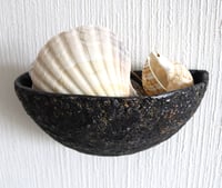 Image 3 of Wall Hanging Paper Mache Bowl | Wabi Sabi Sculptural Wall Pocket | Organic Modern Sustainable Art