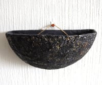 Image 4 of Wall Hanging Paper Mache Bowl | Wabi Sabi Sculptural Wall Pocket | Organic Modern Sustainable Art