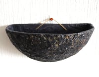 Image 8 of Wall Hanging Paper Mache Bowl | Wabi Sabi Sculptural Wall Pocket | Organic Modern Sustainable Art
