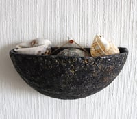 Image 9 of Wall Hanging Paper Mache Bowl | Wabi Sabi Sculptural Wall Pocket | Organic Modern Sustainable Art