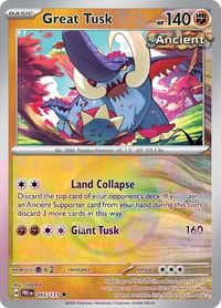 Great Tusk (Poke Ball Pattern) - SV: Prismatic Evolutions - Near Mint