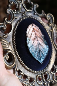 Image 5 of Cornice 17 in ottone stile barocco con spilla rovo in rame dipinto e retro "pozioni magiche"