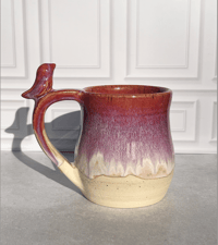 Image 1 of Pink and Red Bird Mug