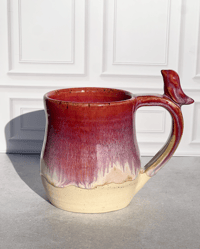 Image 4 of Pink and Red Bird Mug