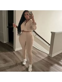 Drawstring Zipper Cropped Skinny Pant Sets