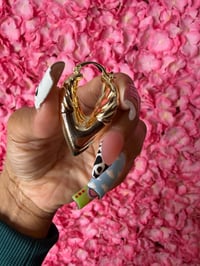 Golden Heart Statement Hoops