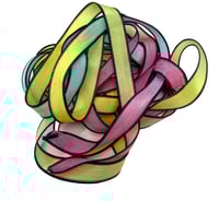 Image 4 of 1PC. GLOW STICK 42" hand dyed wrist wrap bracelet silk ribbon//Yoga wrist wrap bracelet ribbon