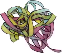 Image 3 of 1PC. GLOW STICK 42" hand dyed wrist wrap bracelet silk ribbon//Yoga wrist wrap bracelet ribbon