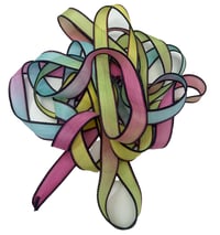Image 6 of 1PC. GLOW STICK 42" hand dyed wrist wrap bracelet silk ribbon//Yoga wrist wrap bracelet ribbon