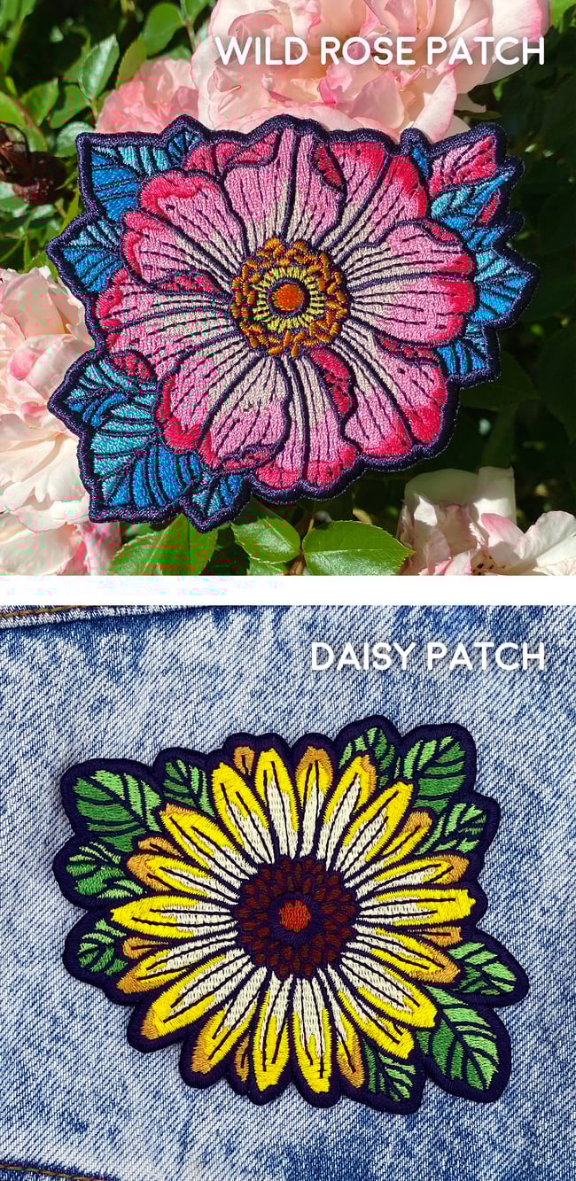 Flower Patches - Peony, Poppy, Marigold, Lotus, Wild Rose, Daisy