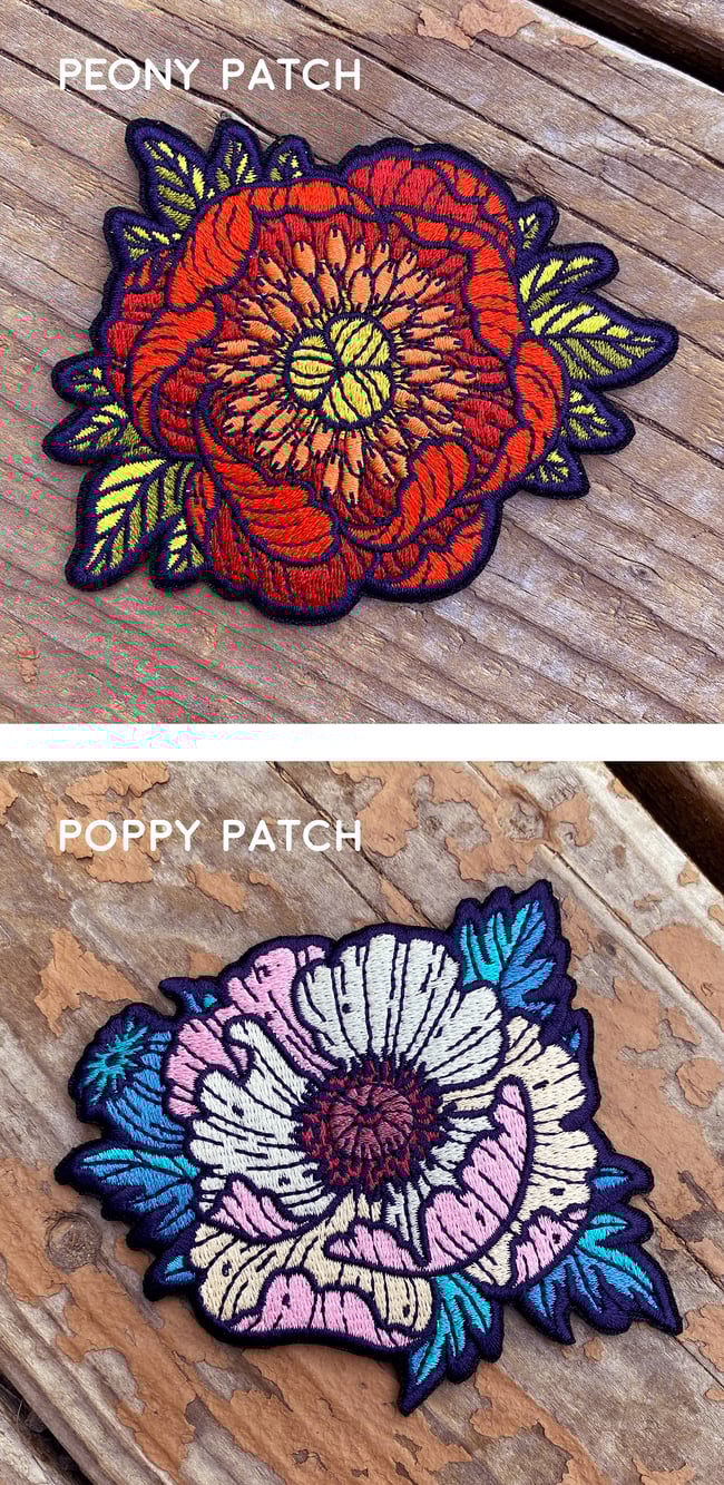 Flower Patches - Peony, Poppy, Marigold, Lotus, Wild Rose, Daisy