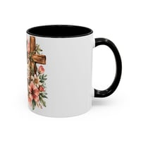 Image 2 of Faith Over Fear Accent Mug — Inspirational Christian Coffee Cup