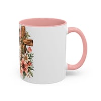 Image 3 of Faith Over Fear Accent Mug — Inspirational Christian Coffee Cup