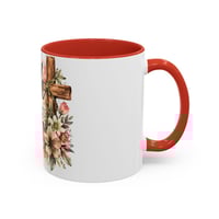 Image 5 of Faith Over Fear Accent Mug — Inspirational Christian Coffee Cup
