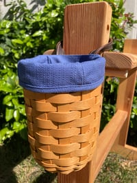 Image 1 of Bench basket, round with leather strap