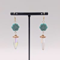 Image 2 of Boho Flower Earrings – Czech Glass & Aurora Crystal Drop