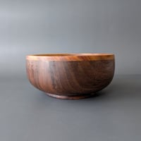 Image 2 of Large Altar Bowl - Figured Walnut and Canarywood 4.65" x 2"