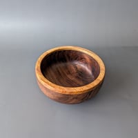 Image 3 of Large Altar Bowl - Figured Walnut and Canarywood 4.65" x 2"